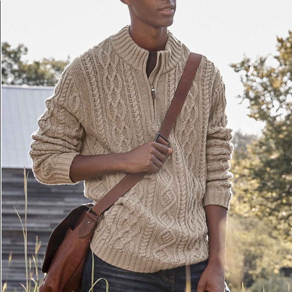 Men’s Cable 1/4 Zip Sweater(14)